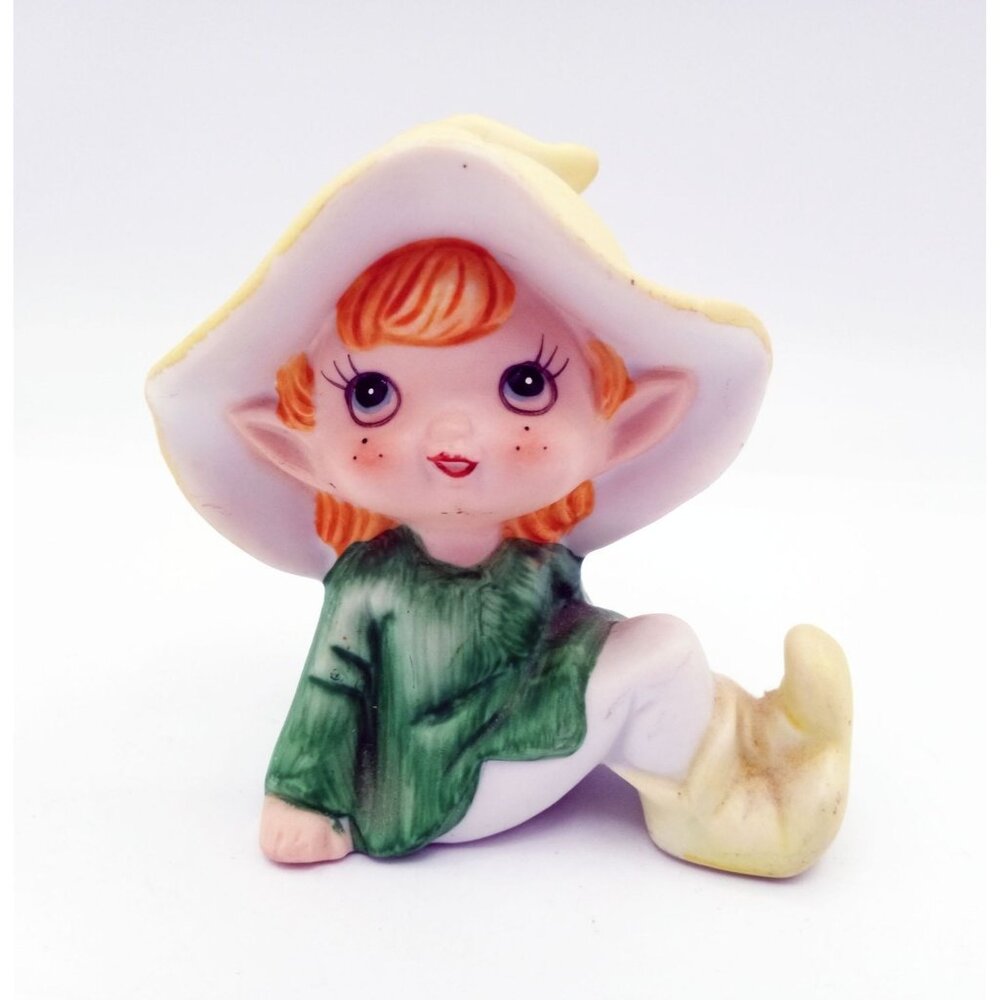 Homco Elf Figurine #5213 Made In Taiwan Hand-Painted Ceramic Vintage Collectible